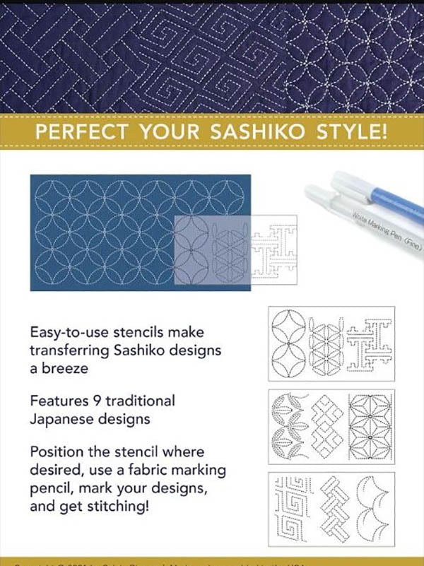 Classic Acrylic Sashiko Templates Sashiko Stencil Sashiko Drawing Template  Embroidery Pattern