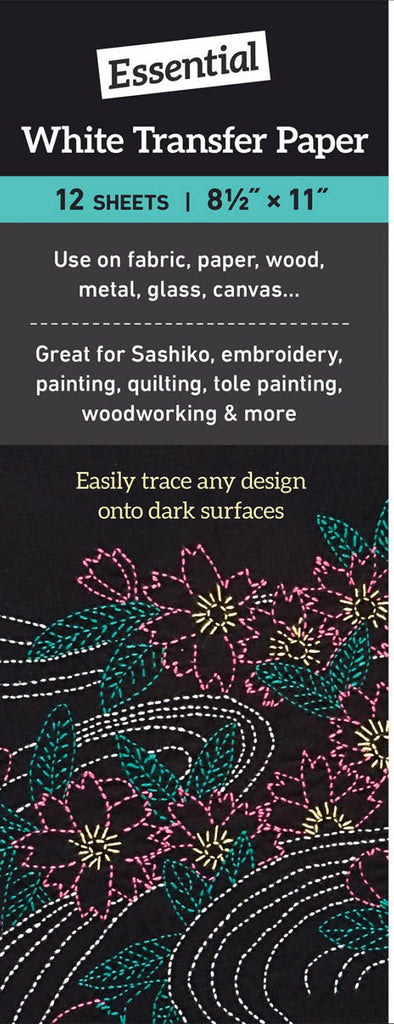 White Transfer Paper for Sashiko and Embroidery Pattern Transfer/12 Sheets  