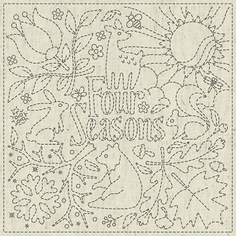 Sashiko Pre-printed Sampler - KF2021-24 - QH Textiles - FOUR SEASONS - | Shibori Dragon sashiko-pre-printed-sampler-kf2021-24-qh-textiles-four-seasons-shibori-dragon