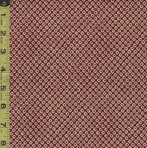 SALE - Sevenberry Kasuri Collection - MEDIUM Faux Shibori Dot (Kanoko) - SB-88220D6-1 - Tan & Dark Brick Red - SAVE 20% - By the Yard
