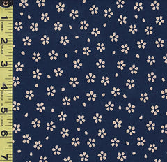 Japanese - Sevenberry Kasuri Collection - Small Floating Tan Cherry Blossoms - SB-88220D5-3 - Indigo (Looks Navy) - ON SALE - SAVE 30% - By the Yard