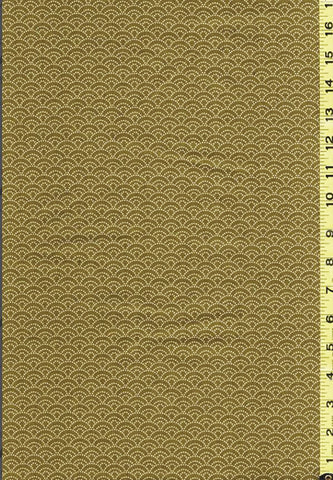 Japanese - Sevenberry Kasuri Collection - Small Dotted Wave (Seigaiha) - SB-88222D3-3 - Olive