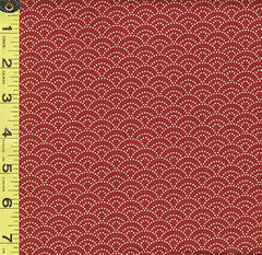 *Japanese - Sevenberry Kasuri Collection - Small Dotted Wave (Seigaiha) - SB-88222D3-4 - Brick Red