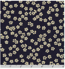 Japanese - Sevenberry Nara Homespun - Small Floating Cherry Blossoms - REVERSIBLE - SB-88223D1-62 - Indigo - Last 7/8 Yard - ON SALE - 20% OFF