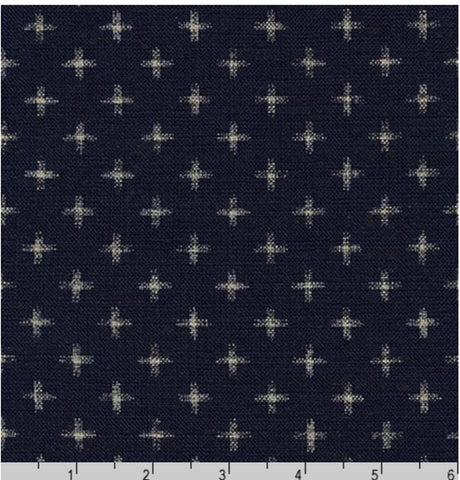 Japanese - Sevenberry Nara Homespun - Kasuri-like Hatches - SB-88223D23-62 - Indigo