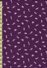 Japanese - Sevenberry Kasuri Collection - Tiny Bunnies & Waves - SB-88227D4-2 - Purple Grape