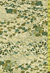 507 - Japanese Combined Weave - Maple Leaf Scenery - Silk Blend - Green