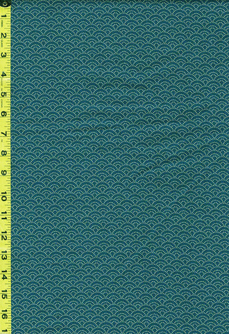 *Japanese - Sevenberry Kasuri Collection - Small Dotted Wave (Seigaiha) - SB-88222D3-11 - Teal
