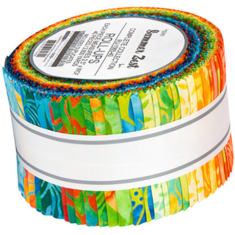  Soimoi 40Pcs Batik Print Precut Fabrics Strips Roll Up