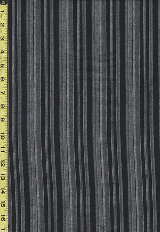 Japanese - Senyo Tsumugi Yarn Dyed Stripe - SY-2013-1O - Black, Charcoal & Gray