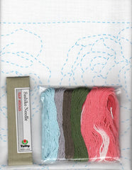 Sashiko World - England - Sampler Kit with Needle & Thread - Tea Time and Roses