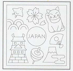 Sashiko Pre-printed Sampler - Sashiko Japan - # 1080 - White