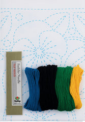 Sashiko World - Mexico - Sampler Kit with Needle & Thread - Pansy