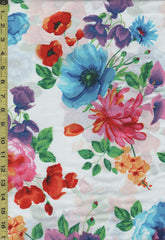 *Floral - Vibrant Multi-Color Florals - Medium to Large Size - 1866-4185 - White - ON SALE - SAVE 20%