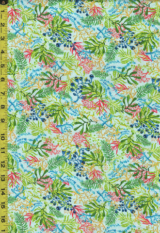 Tropical - Blooming Ocean - Colorful Coral & Sea Ferns - 5404-11 - Multi-Colors - ON SALE - SAVE 30% - By the Yard