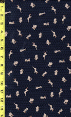 Japanese - Sevenberry Kasuri Collection - Tiny Bunnies & Waves - SB-88227D4-4 - Indigo