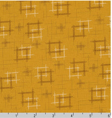 Japanese - Sevenberry Kasuri Collection - Floating Squares & Crosses - SB-88229D1-2 - Dark Gold (Mustard)