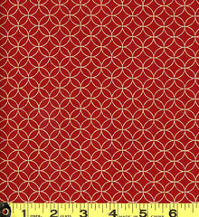*Japanese - Sevenberry Yakata Metallic Collection - Seven Treasures - SB-88337D3-2 - Brick Red/ Garnet & Gold Metallic - Last One Yard