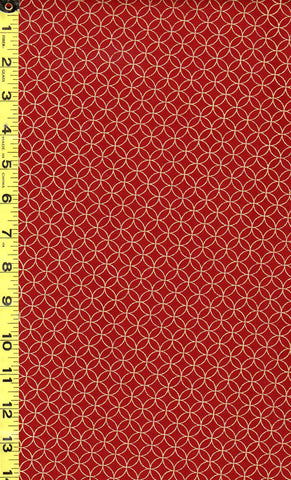 *Japanese - Sevenberry Yakata Metallic Collection - Seven Treasures - SB-88337D3-2 - Brick Red/ Garnet & Gold Metallic - Last One Yard