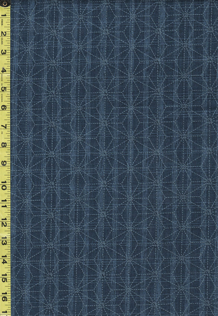Japanese - Sevenberry Nara Homespun - Asanoha on Stripes - SB-88500D2-2 - Denim