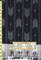 603 - Japanese Silk - Arrows & Mini Stripes - Indigo