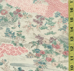 438 - Japanese Silk - Floral Countryside - Soft Mint