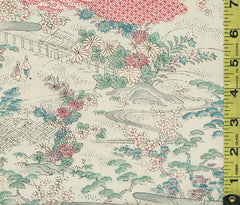 438 - Japanese Silk - Floral Countryside - Soft Mint