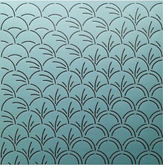 Sashiko Stencil - SCL-287-12 - Clamshell Variations - 2"