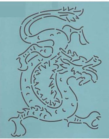 Sashiko Stencil - SCL-547-08 - Chinese Dragon (Facing Right) - 8