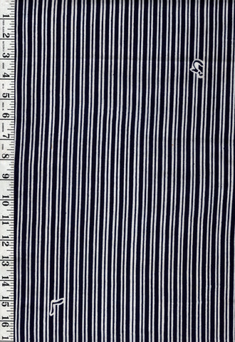 Yukata Fabric - 742 - Stripe with Floating Characters - Indigo & White