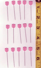 Notions - Tulip Pins - Cellulose Tulip Head - Pink - THIN-073e - 15 Pack
