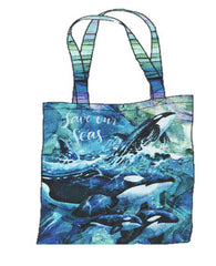 *Tropical - Northcott Whale Song - Orca Tote Bag Panel - DP24990-44 - Multi