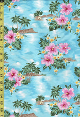 Tropical - Tropical Island and Hibiscus - TP-ZXQ-05-294 - Blue