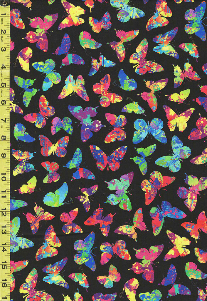 *Novelty - Timeless Treasures Painterly Butterflies - CM8844 - Black - SAVE 20% - By the Yard