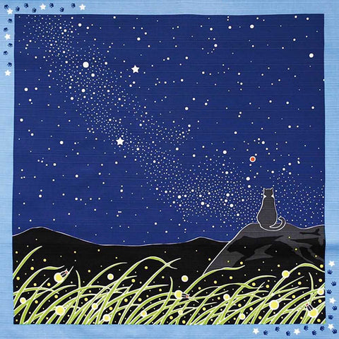 Furoshiki - Japanese Wrapping Cloth - Tama Cat & Milky Way