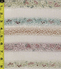 430 - Japanese Silk - Colorful Floral Stripes - Taupe