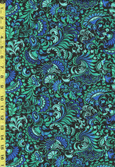 *Tropical - ATLANTIS Mythical Mermaids - Marina Stylized Floral - 13390-84 - Blue Multi-Colors