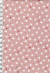 Quilt Gate - Usagi Collection - Tiny Floating Bunnies & Plum Blossoms - HR3420-11B - Mauve - Soft Rosey Pink