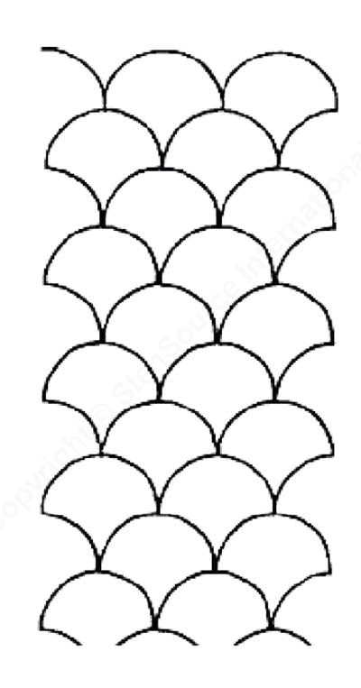 Sashiko Stencil - W1019 - Clamshell - 3"