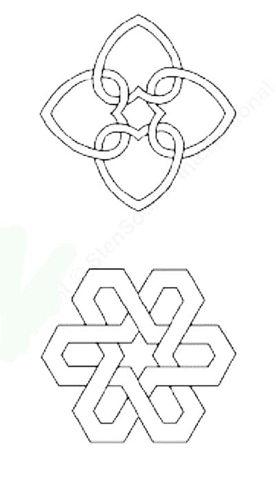 Sashiko Stencil - W1038 - Celtic Stars (2) - 7"