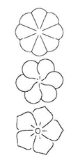 Sashiko Stencil - W1323 - Flower Petals (3) - 3"