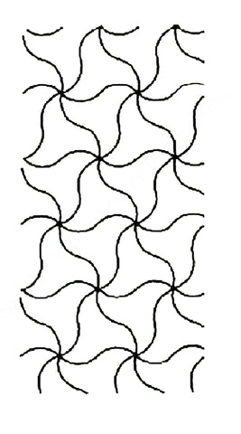 Sashiko Stencil - W1017 - Seven Treasures - Swirly Triangles - 3