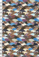 *Japanese - Yamaoka Kimono Clamshells & Waves -Y-3050-3C - Blue