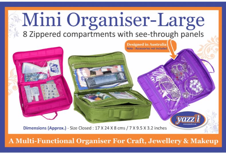 Yazzii Bag - Mini Organizer - LARGE - 8 Zippered Compartments - ON SA