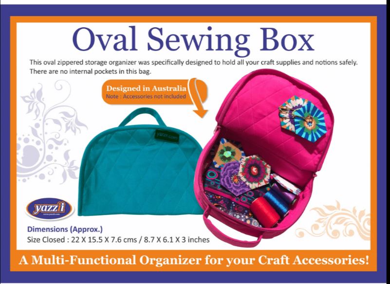 *Yazzii Bag - Oval Sewing Box - NAVY - ON SALE - SAVE 35%