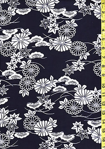 Yukata Fabric - 014 - Mums, Maples & Pines