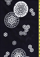 Yukata Fabric - 022 - Floating Wheels & Hexagons