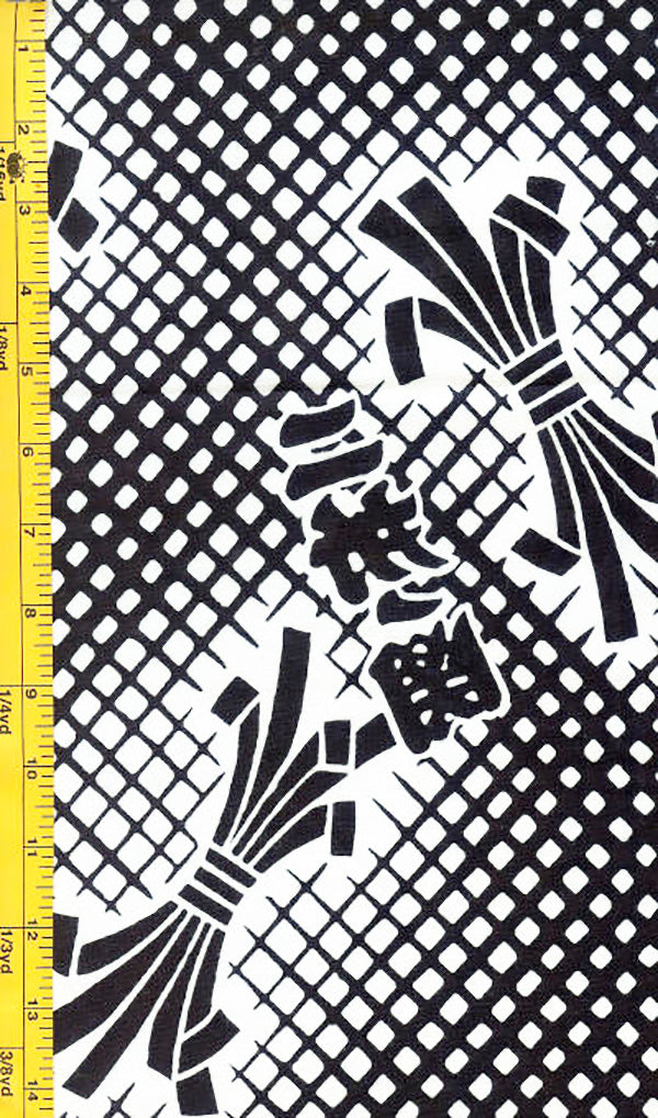 Yukata Fabric - 051 - Noshi Lattice & Kanji