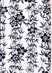Yukata Fabric - 080 - Bamboo & Floral Columns