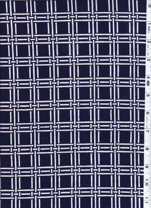 Yukata Fabric - 098 - Interlocking Squares - Indigo